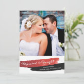 そして結婚した輝く金フェイク箔のクリスマス | レッド シーズンカード (スタンド正面)