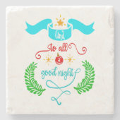 そして良い夜のクリスマスタイポグラフィに ストーンコースター (正面)