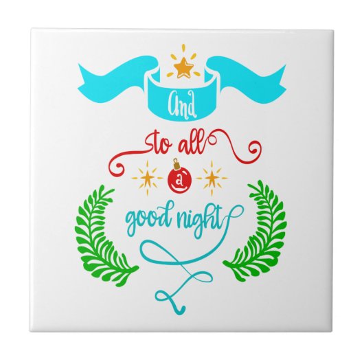 そして良い夜のクリスマスタイポグラフィに タイル (正面)
