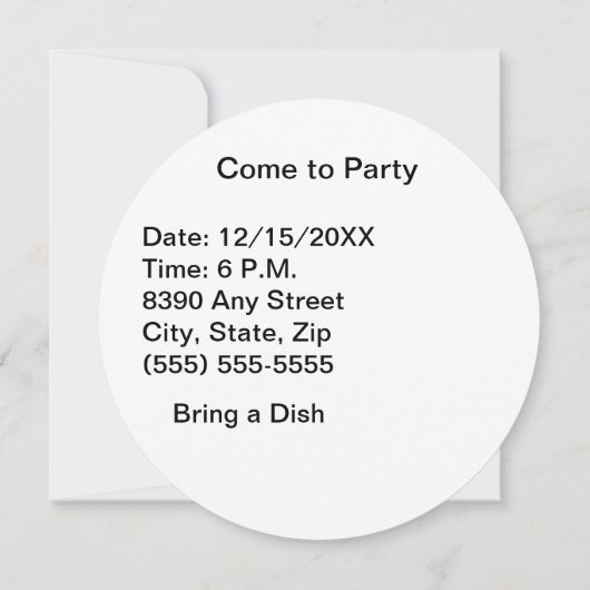 そして良い夜のクリスマスタイポグラフィに 招待状 (裏面)