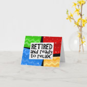 そして退職したリラックス退職の準備が出来ておもしろいいる カード (黄色い花)