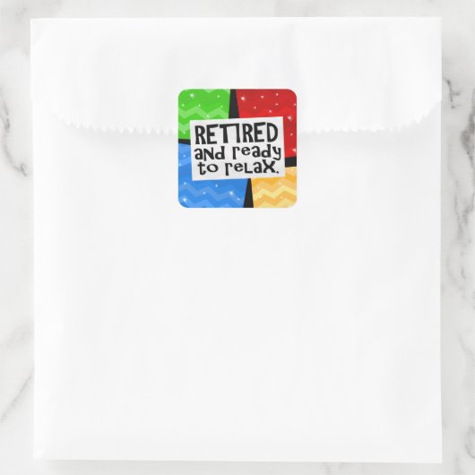 そして退職したリラックス退職の準備が出来ておもしろいいる スクエアシール (バッグ)