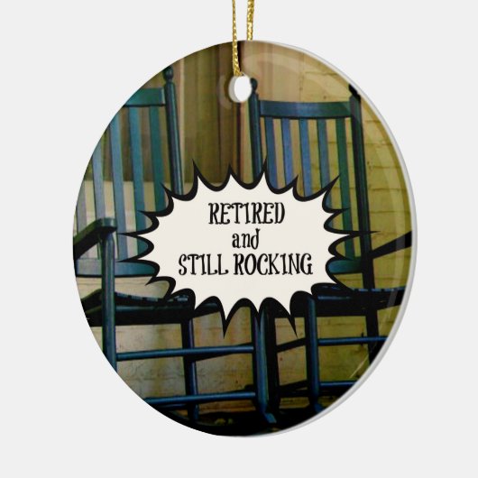 そして退職した静止ロッキングカスタムオーナメント セラミックオーナメント (左)