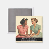 そして飲無秩序なおもしろいレトロ50sことわざ マグネット (正面/裏面)