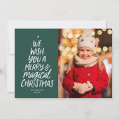 そして魔法メリーのクリスマスツリーの緑の写真 シーズンカード (正面)