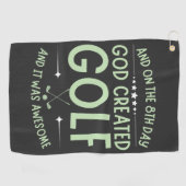 そして8日目に神はゴルフ聖書の聖句をおもしろい創造した ゴルフタオル (横)