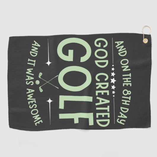 そして8日目に神はゴルフ聖書の聖句をおもしろい創造した ゴルフタオル (横)