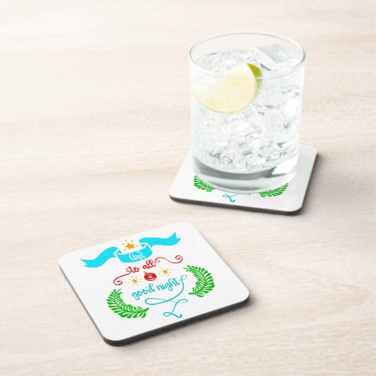 そして、すべての良い夜のクリスマス、タイポグラフィ、ZSG コースター (右側)