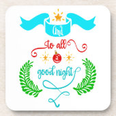 そして、すべての良い夜のクリスマス、タイポグラフィ、ZSG コースター (正面)
