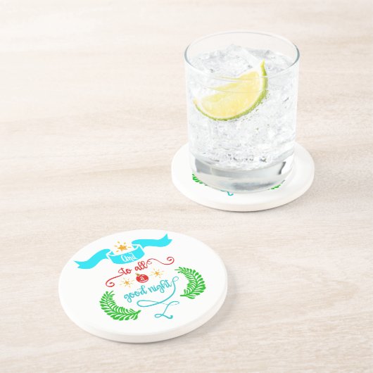 そして、すべての良い夜のクリスマス、タイポグラフィ、ZSG コースター (側面)