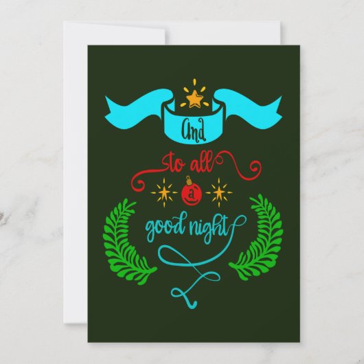 そして、すべての良い夜のクリスマス、タイポグラフィ、ZSG シーズンカード (正面)