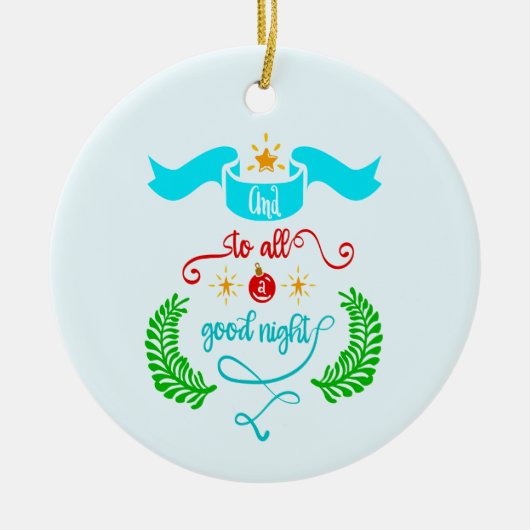 そして、すべての良い夜のクリスマス、タイポグラフィ、ZSG セラミックオーナメント (正面)