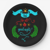 そして、すべての良い夜のクリスマス、タイポグラフィ、ZSG ペーパープレート (正面)