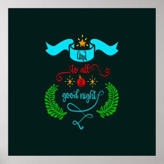 そして、すべての良い夜のクリスマス、タイポグラフィ、ZSG ポスター (正面)