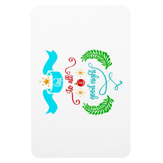 そして、すべての良い夜のクリスマス、タイポグラフィ、ZSG マグネット (縦)