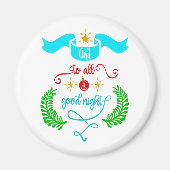 そして、すべての良い夜のクリスマス、タイポグラフィ、ZSG マグネット (正面)