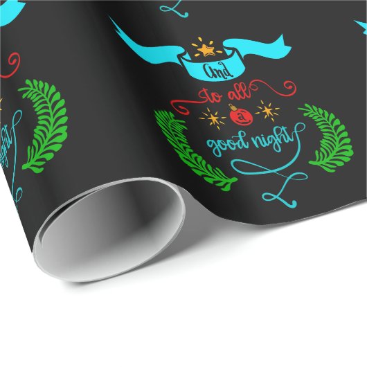 そして、すべての良い夜のクリスマス、タイポグラフィ、ZSG ラッピングペーパー (ロールコーナー)