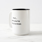 そして…今度はあなたは牧師のおもしろいマグカップに ツートーンマグカップ (正面左)