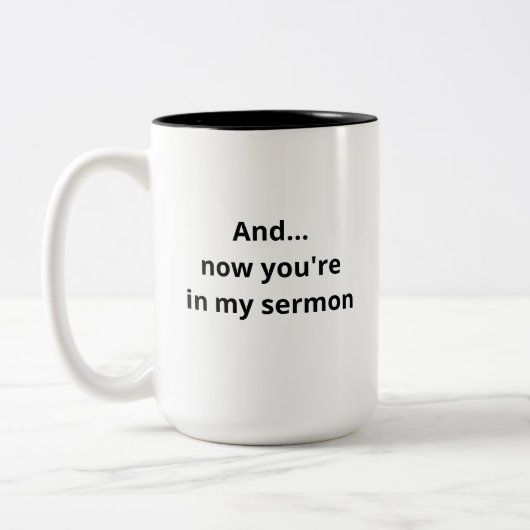 そして…今度はあなたは牧師のおもしろいマグカップに ツートーンマグカップ (左)