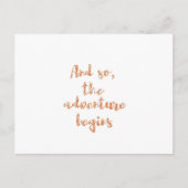 そして、冒険が始まる – 旅行のインスピレーション ポストカード (正面)