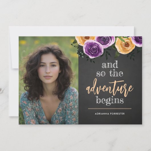 そして、冒険はフローラ大学院写真を始める 招待状 (正面)