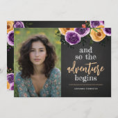 そして、冒険はフローラ大学院写真を始める 招待状 (正面/裏面)