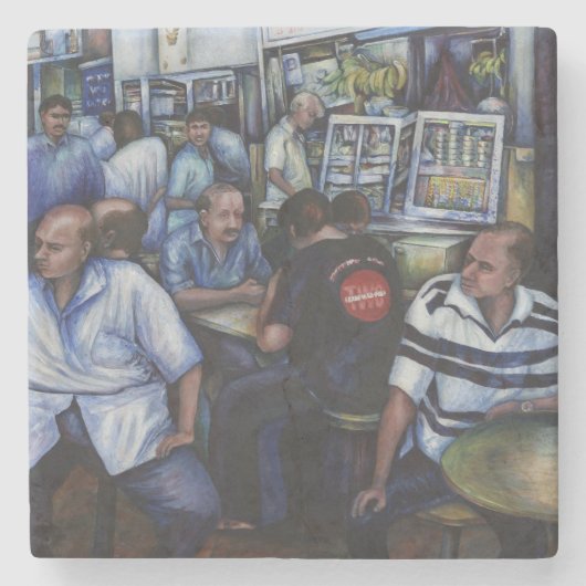 そして…彼女結婚したはシンガポール郵便配達人 ストーンコースター (正面)