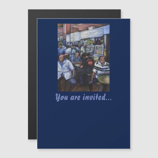 そして……郵便結婚した配達人 マグネット招待状 (正面/裏面)