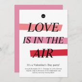 そしはっきりしたてブライトモダン・バレンタインのパーティー 招待状 (正面/裏面)