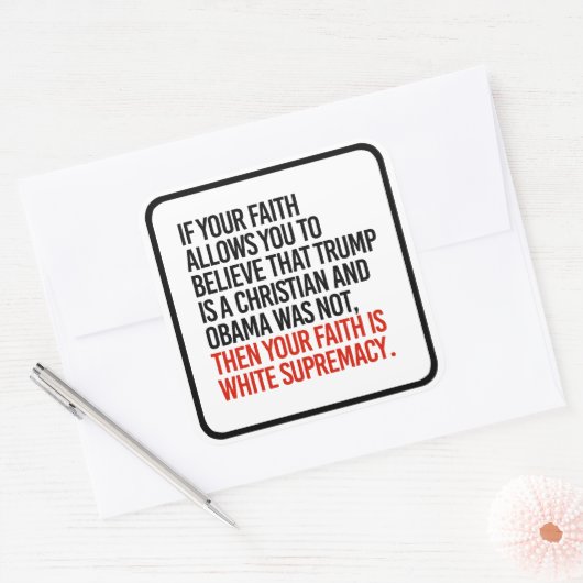 そしもして信じ、トランプはクリスチャンだ スクエアシール (封筒)