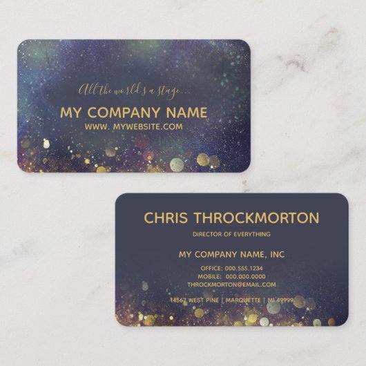 そしエレガントて芸術品を気取ったきらめく紫 名刺 (正面/裏面)