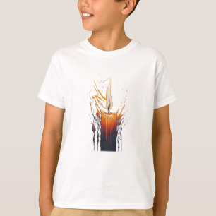 そしシンプルて、ロウソクの炎のスケッチ。 Tシャツ