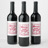 そしメリーて他の明るい聖降誕祭のことわざは赤 ワインラベル (ボトル)