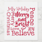 そしメリーて他の明るい聖降誕祭のことわざは赤 ワインラベル (シングルラベル)