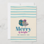 そしメリーて明るい可愛い冬の鳥のクリスマス シーズンカード (正面)