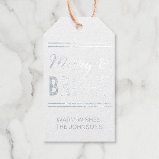 そしメリーて明素朴るいクラフトとシルバー ギフトタグ (正面)