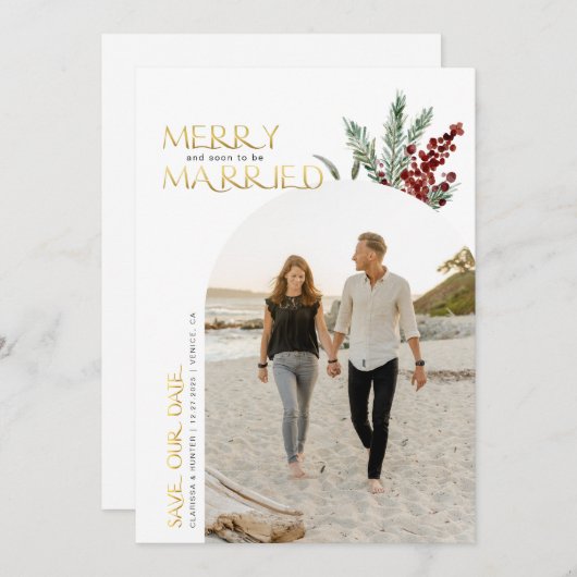 そしメリーて間もなく聖降誕祭にな結婚したる セーブザデート (正面/裏面)