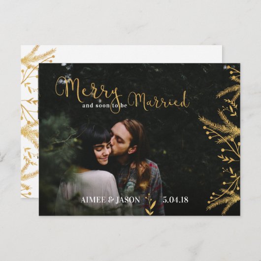 そしメリーて、もうすぐクリスマスの結婚したはがき 案内ポストカード (正面/裏面)