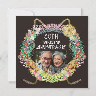 そし日本のて、アジアン花輪と水引 サンキューカード