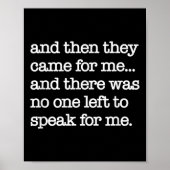 そし来て彼らは私のために、政治的な抗議、世界Wa ポスター (正面)