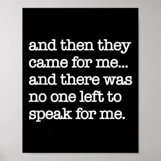 そし来て彼らは私のために、政治的な抗議、世界Wa ポスター (正面)