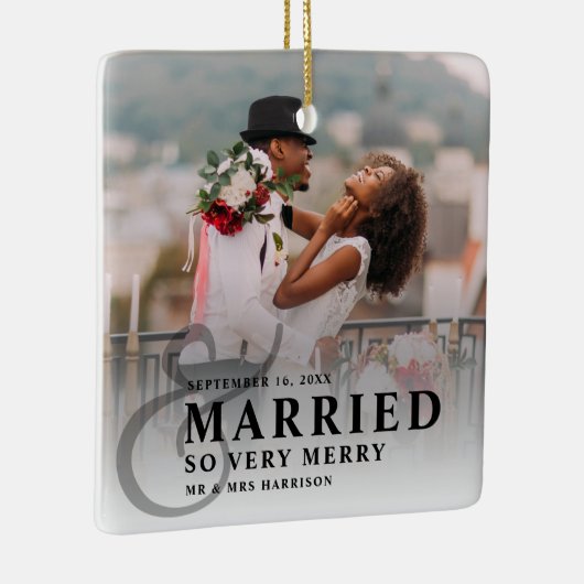 そし結婚したて非常にメリーの結婚写真 セラミックオーナメント (右)