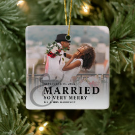 そし結婚したて非常にメリーの結婚写真 セラミックオーナメント