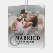 そし結婚したて非常にメリーの結婚写真 セラミックオーナメント (左)