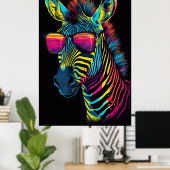 そし鮮やかてザブラカラフルポスター ポスター (ホームオフィス)