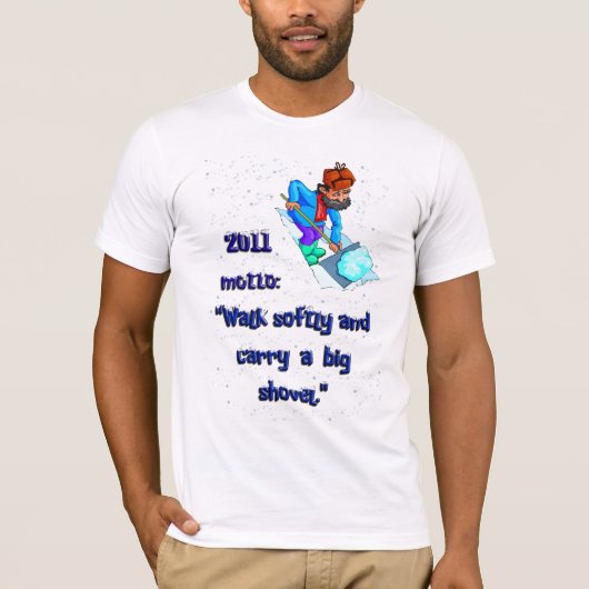 "そっと歩行運び、大きいシャベル"を Tシャツ (正面)