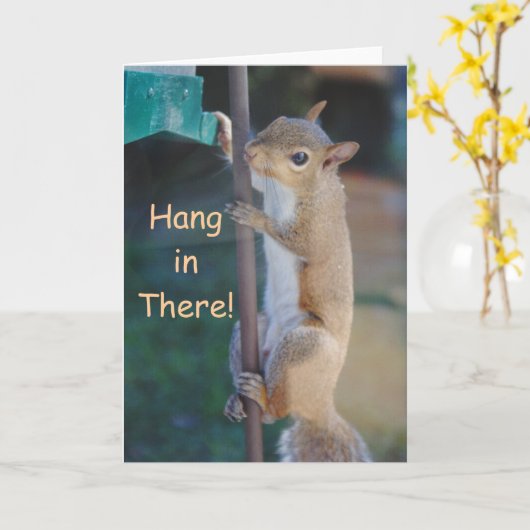 そつるこでリスがつる給餌器に乗った カード (黄色い花)