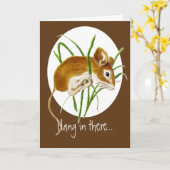 そつるこに勇気付けられるカードKute Mouse カード (黄色い花)