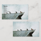 そのうちの一つは、ハト4羽とスズメ1羽に属さない 名刺 (正面/裏面)