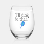 そのおもしろいピックボールのパドル&ボールに行くよ ステムなしワイングラス (正面)